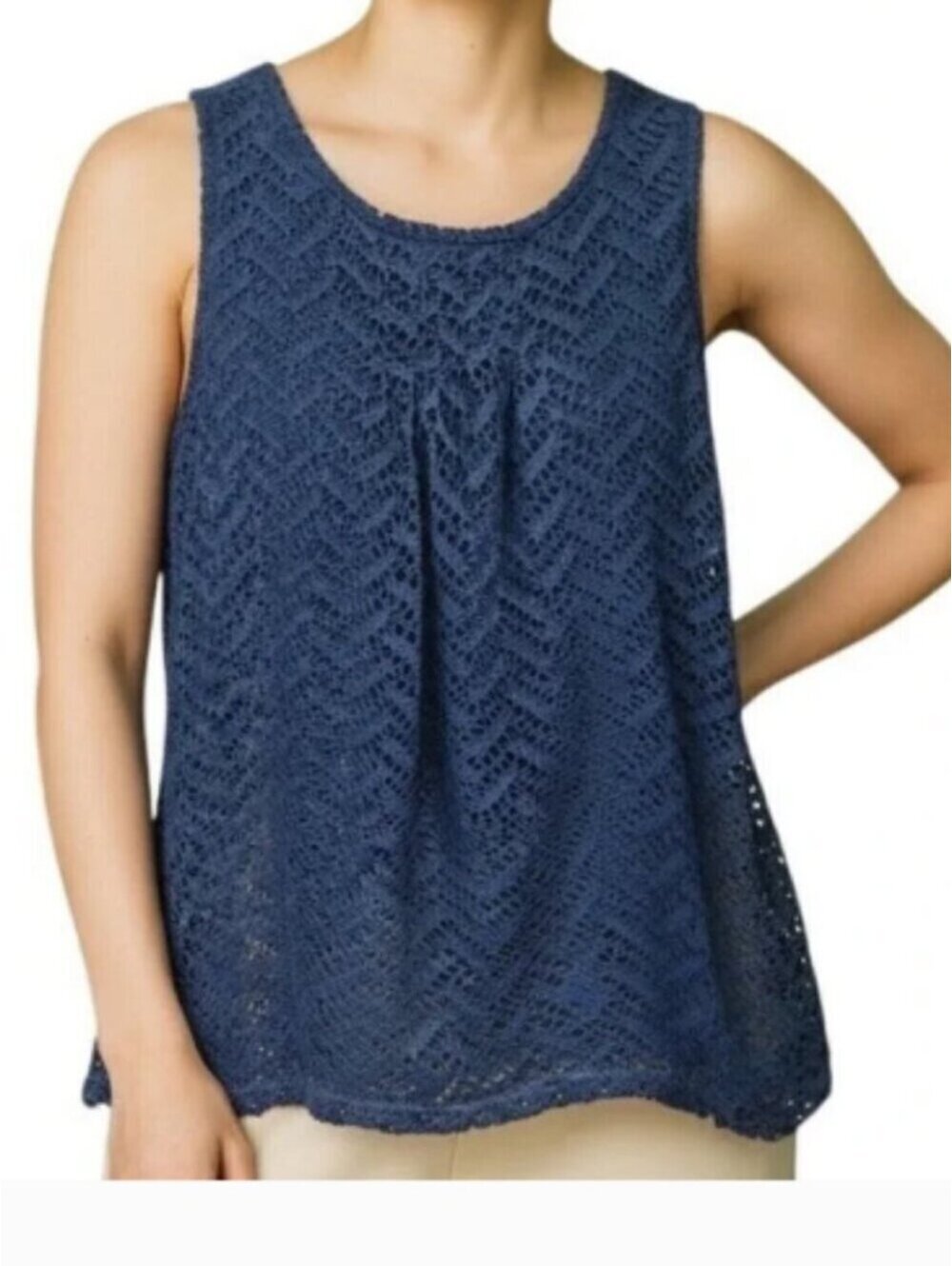 NWOT | Banana Republic | L | Navy Lace Tank Top